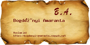 Bogdányi Amaranta névjegykártya